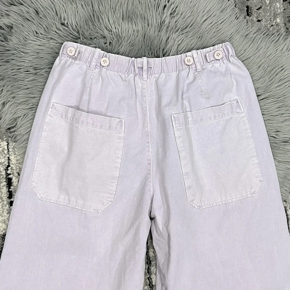 Free People Women's Wide Leg Gaucho Pants Hard Rain Cropped Purple Size 8 - Picture 8 of 9